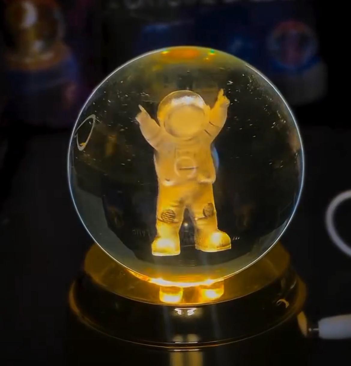 ✨ 3D Crystal Ball Lamp with 360° Rotation – A Magical Glow for Your Space!