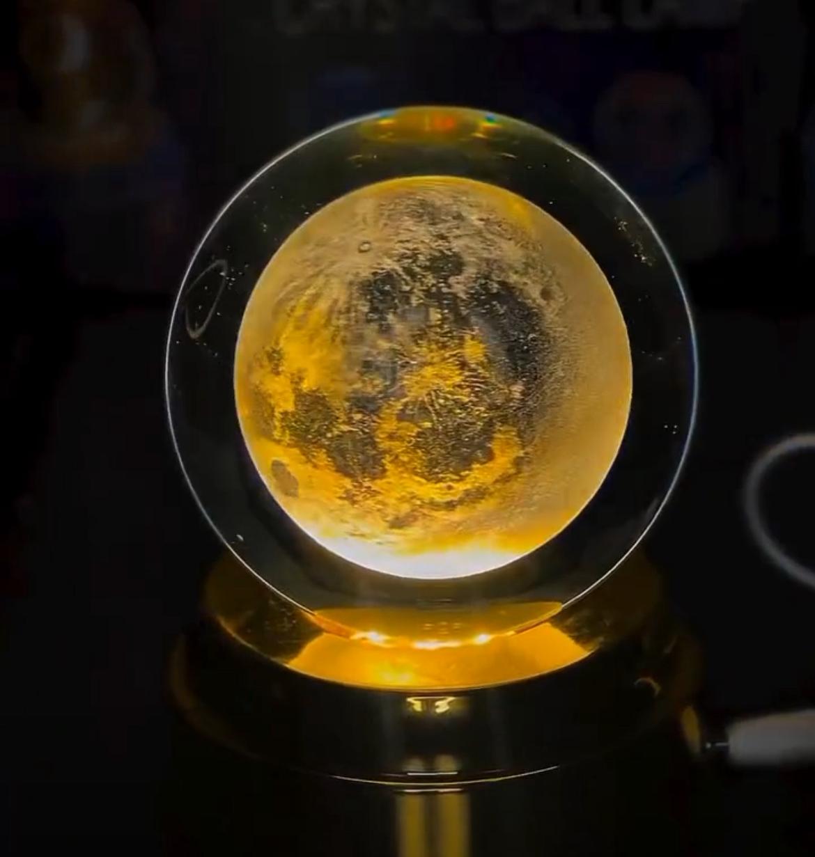 ✨ 3D Crystal Ball Lamp with 360° Rotation – A Magical Glow for Your Space!