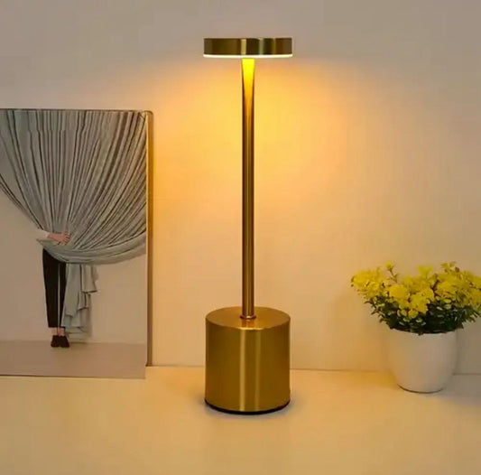 "The Lamp Redefined: Minimalist Metal LED Lamp with 3-Color Touch Control"