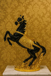 "Regal Stallion: The Golden Elegance Sculpture"