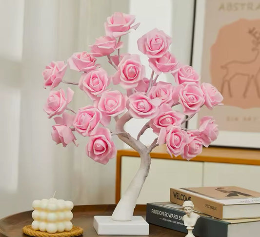 "LED Rose Flower Lamp – Romantic Blooming Tree Light for Home Decor"