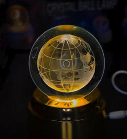 ✨ 3D Crystal Ball Lamp with 360° Rotation – A Magical Glow for Your Space!