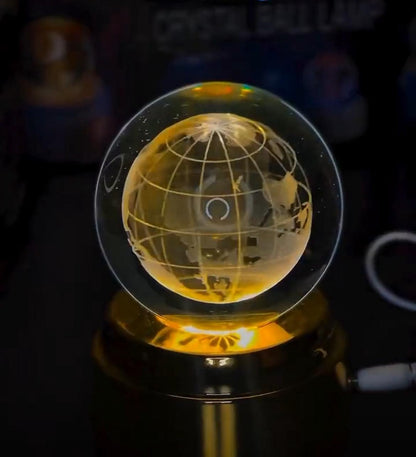 ✨ 3D Crystal Ball Lamp with 360° Rotation – A Magical Glow for Your Space!