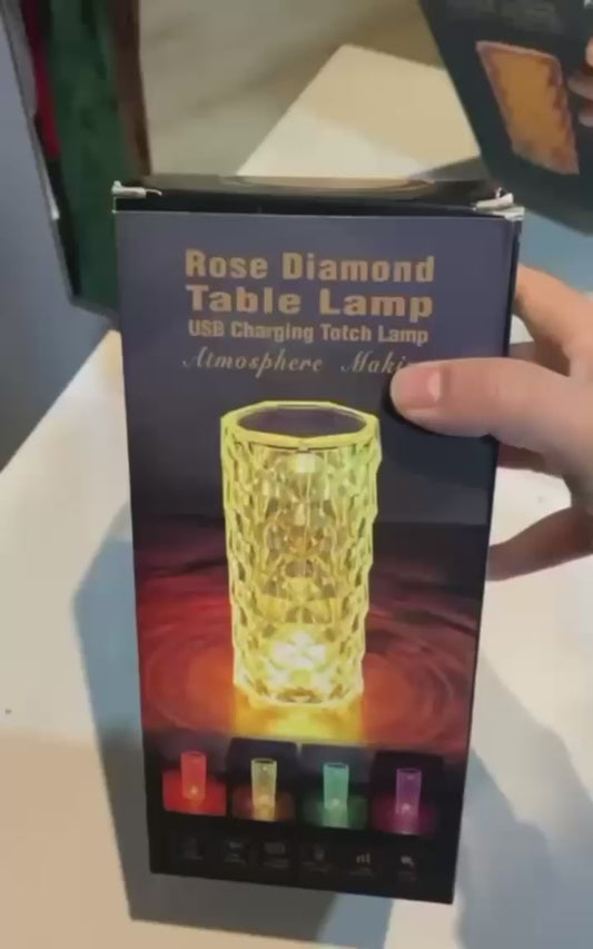 🌹 Rose Crystal Table Lamp – Color, Class & Control in One!