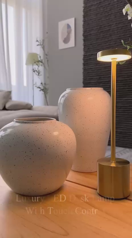 "The Lamp Redefined: Minimalist Metal LED Lamp with 3-Color Touch Control"